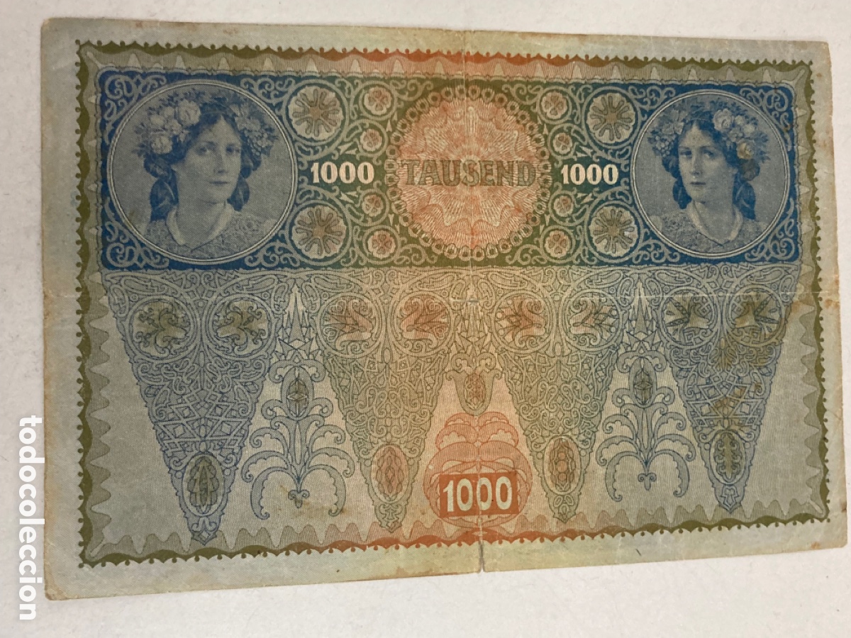 Billetes extranjeros: Billete 1000 coronas Austria 1902 - Foto 2