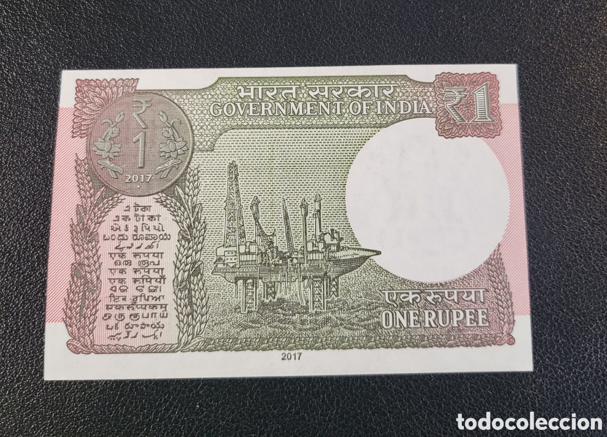 Billetes extranjeros: Billete de la India 2017 1 rupia - Foto 1