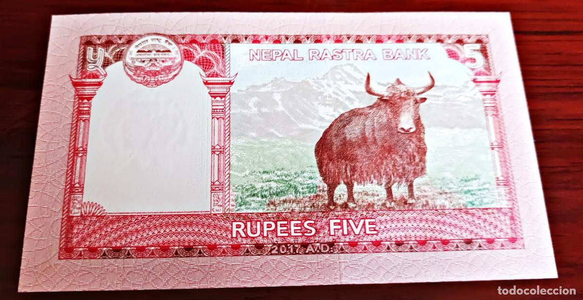 Billetes extranjeros: NEPAL 5 RUPIAS RUPEES 2017 UNC - Foto 2
