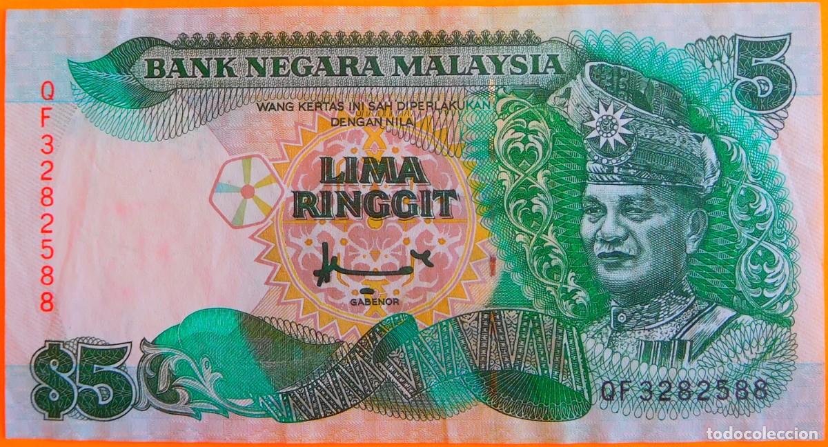 Billetes extranjeros: MALASIA, 5 LIMA RINGGIT, 1995. EBC+ - Foto 1