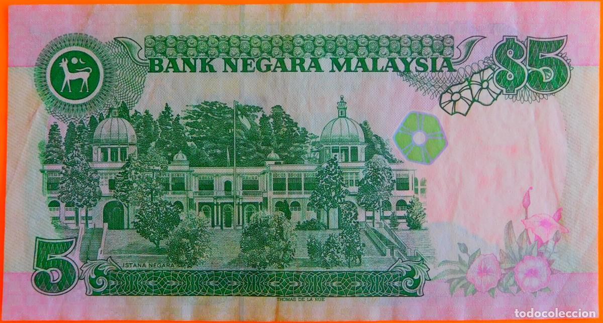 Billetes extranjeros: MALASIA, 5 LIMA RINGGIT, 1995. EBC+ - Foto 2