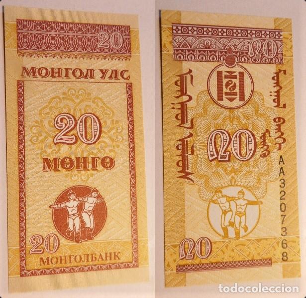 Billetes extranjeros: BILLETE DE Mongolia 20 Mongo 1993 sin circular - Foto 1