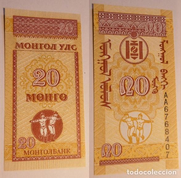 Billetes extranjeros: BILLETE DE Mongolia 20 Mongo 1993 sin circular - Foto 1