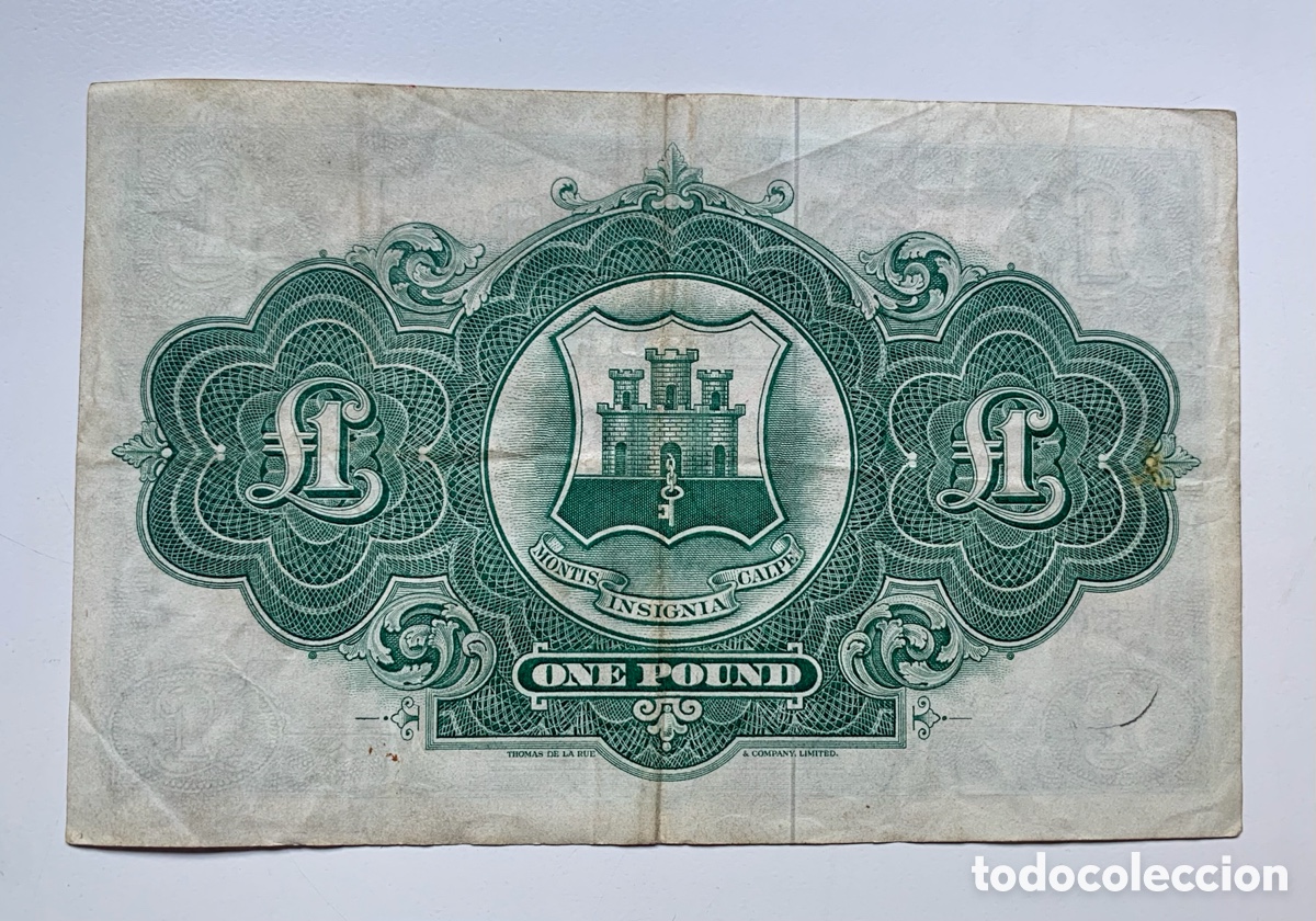 Billetes extranjeros: Billete GIBRALTAR 1 Libra 1958. Pound - Foto 2