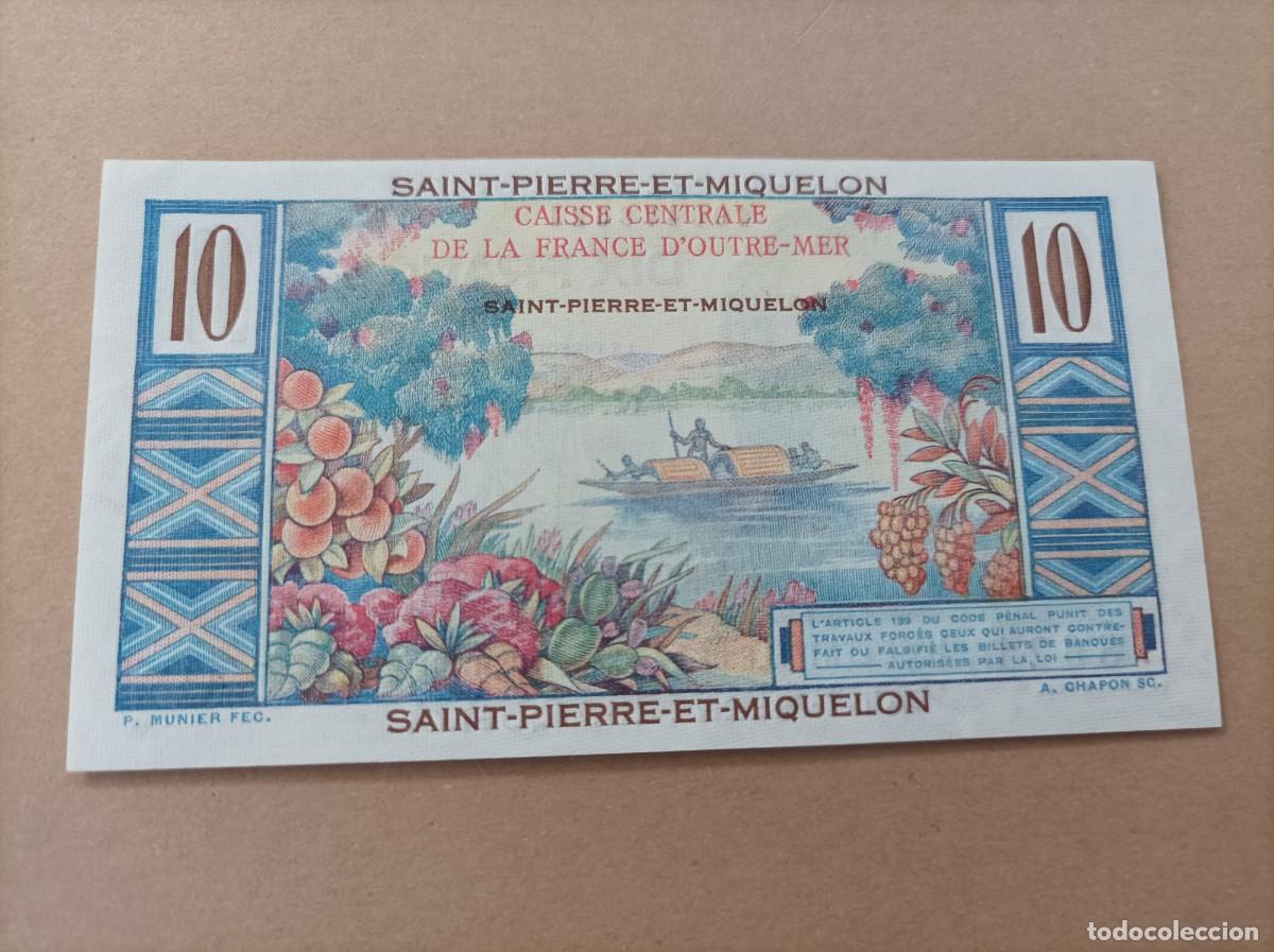 Billetes extranjeros: Billete de Francia de la &Aacute;frica ecuatorial francesa (Saint Pierre et Miquelon) de 10 francs, UNC