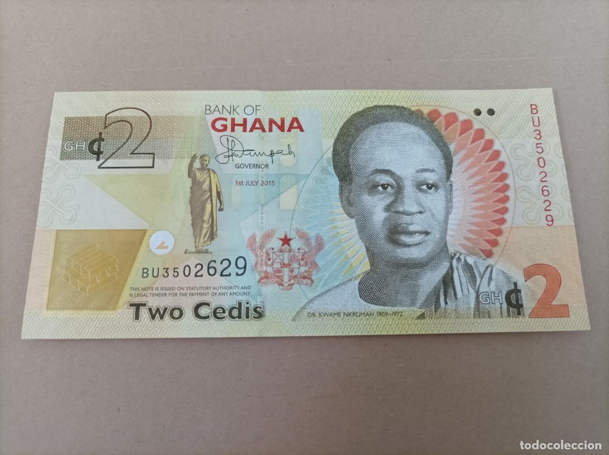 Billetes extranjeros: Billete de GHANA de 2 cedis, a&ntilde;o 2015, UNC - Foto 2