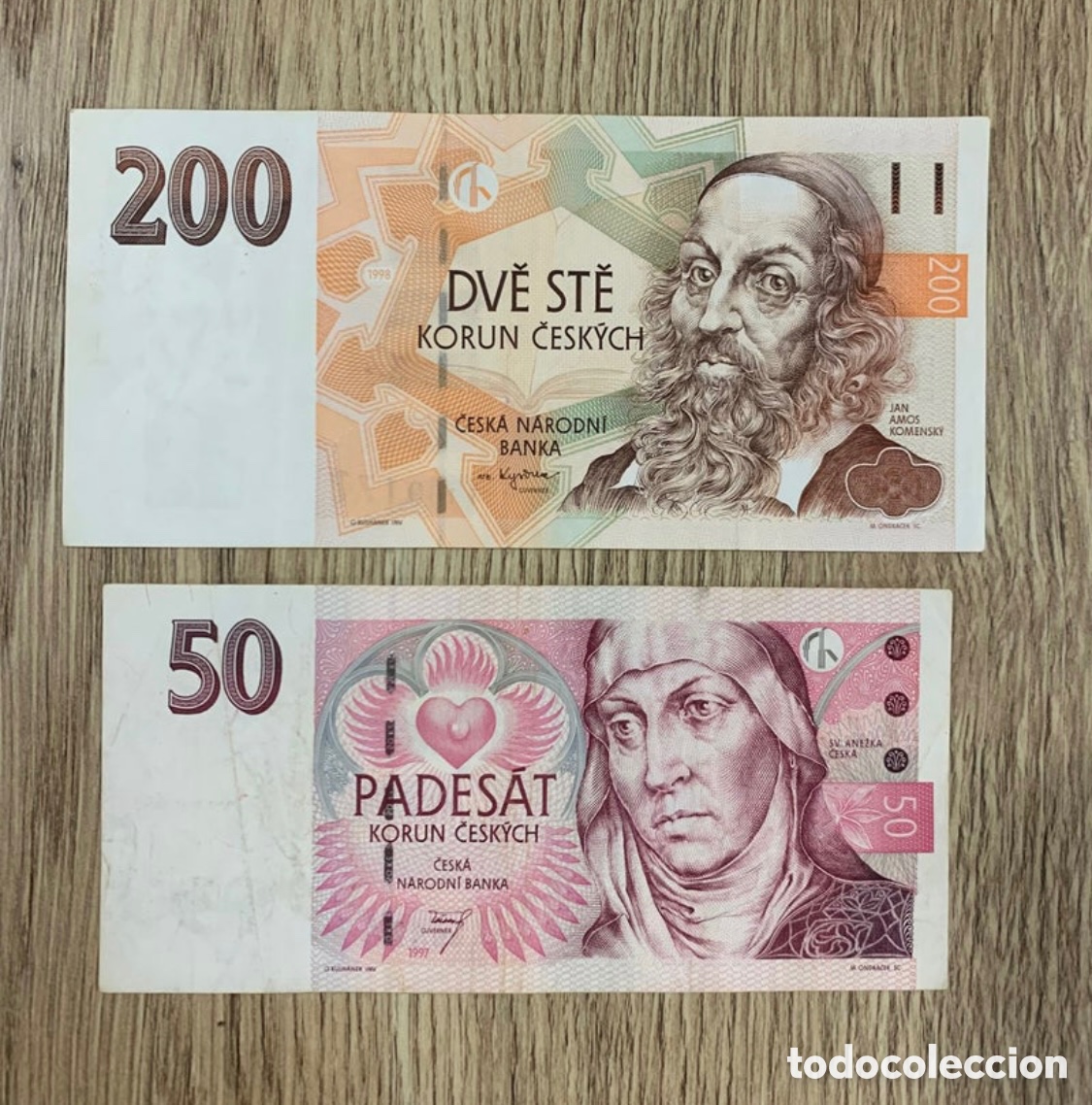 Billetes extranjeros: Billetes Korun Rep&uacute;blica Checa - Foto 1