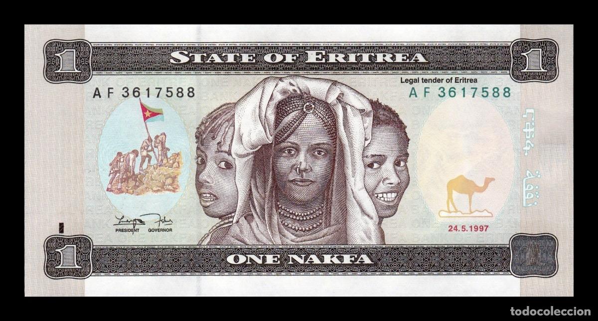 Billetes extranjeros: Eritrea 1 Nakfa 1997 Pick 1 Sc Unc - Foto 1