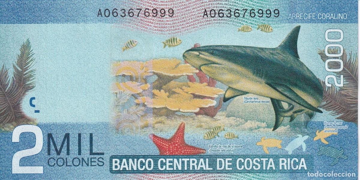 Billetes extranjeros: BILLETE DE COSTA RICA DE 2000 COLONES DEL A&Ntilde;O 2015 SIN CIRCULAR (SC) (TIBURON-SHARK)