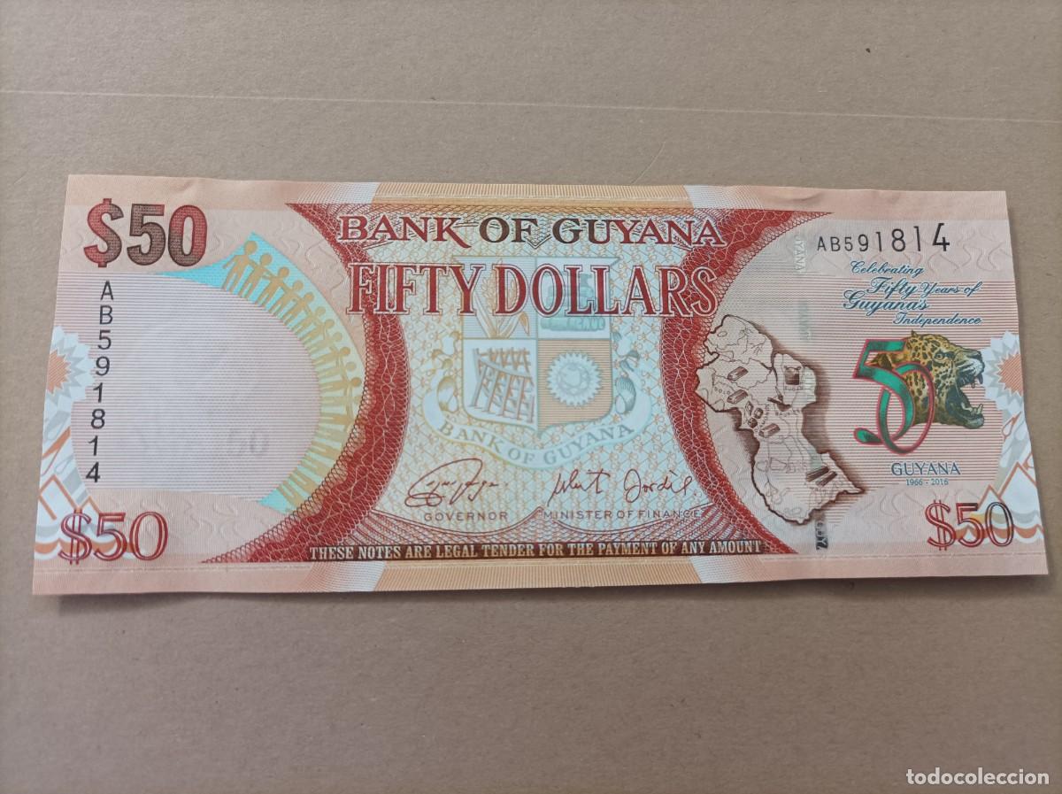 Billetes extranjeros: Billete de Guyana de 50 D&oacute;lares, a&ntilde;o 2016, UNC - Foto 1