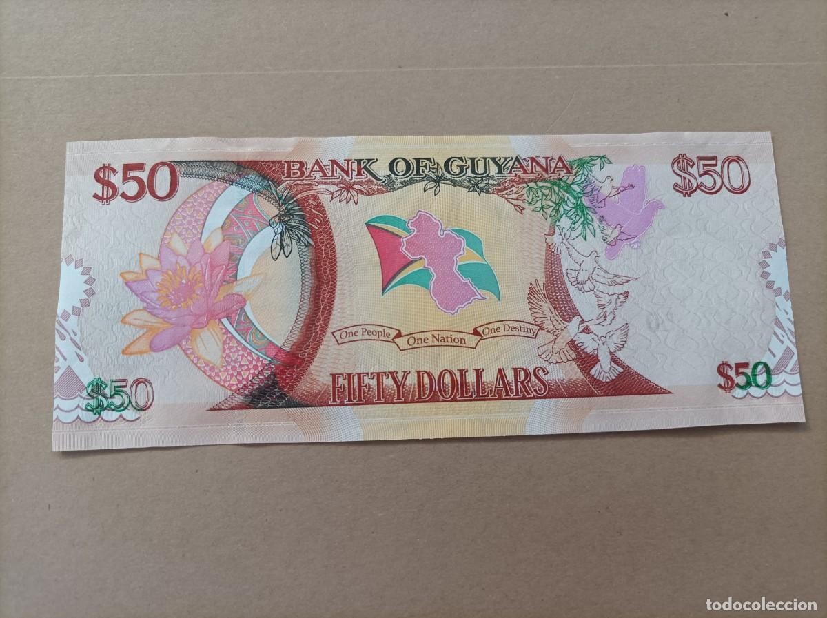 Billetes extranjeros: Billete de Guyana de 50 D&oacute;lares, a&ntilde;o 2016, UNC - Foto 2