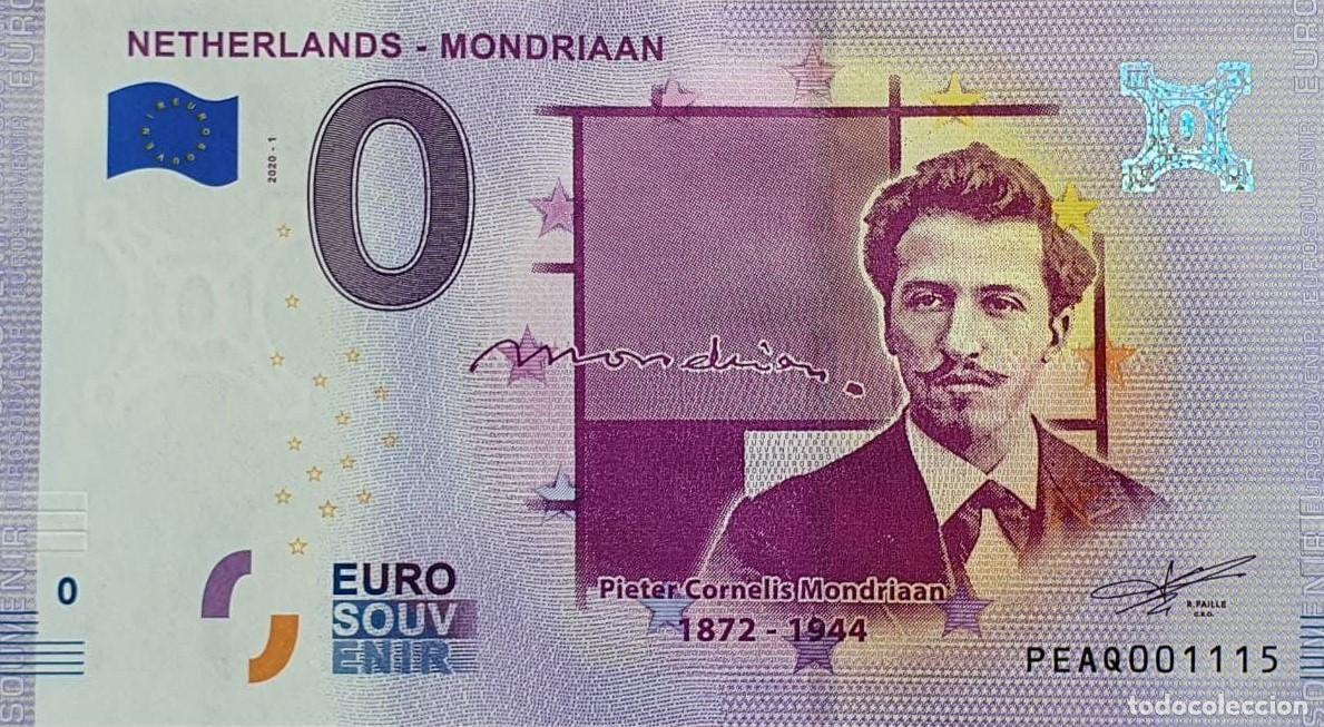 Notas Internacionais: BILLETE 0 Euro Souvenir 0 &euro; PAISES BAJOS: PEAQ 2020-1 NETHERLANS - MONDRIAAN 1872-1944
