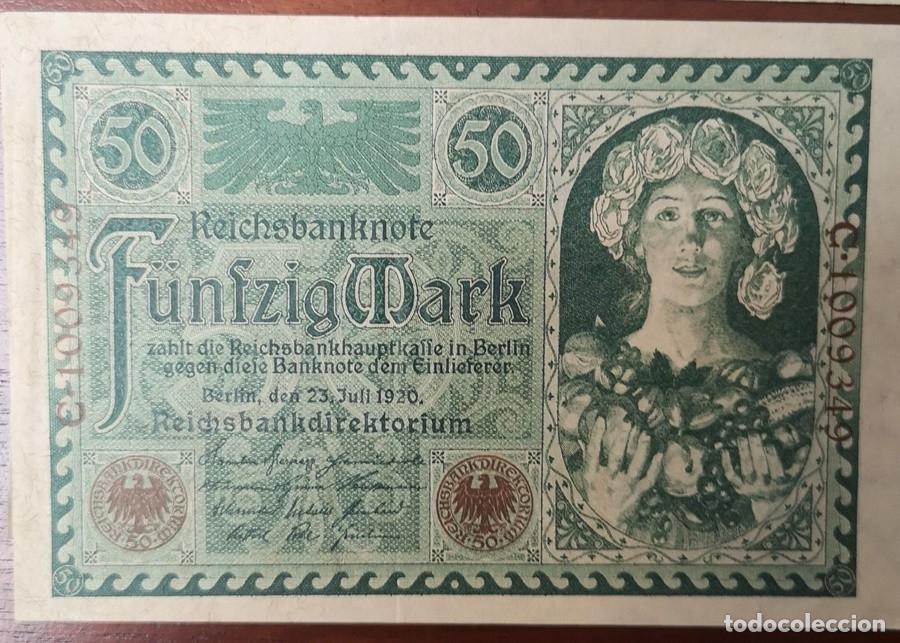 Billetes extranjeros: Dos billetes de 50 marcos - Foto 2
