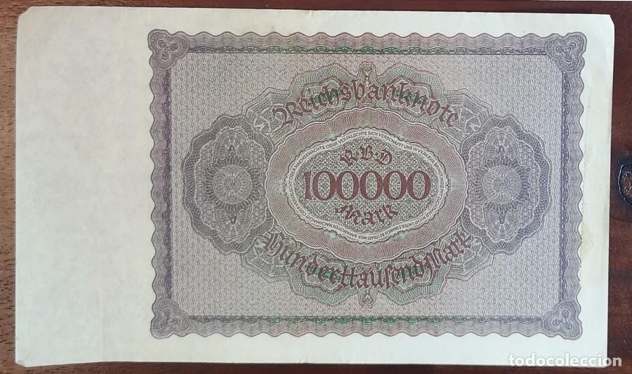 Billetes extranjeros: Dos Billetes de 100.000 Marcos del 1923 - Foto 2