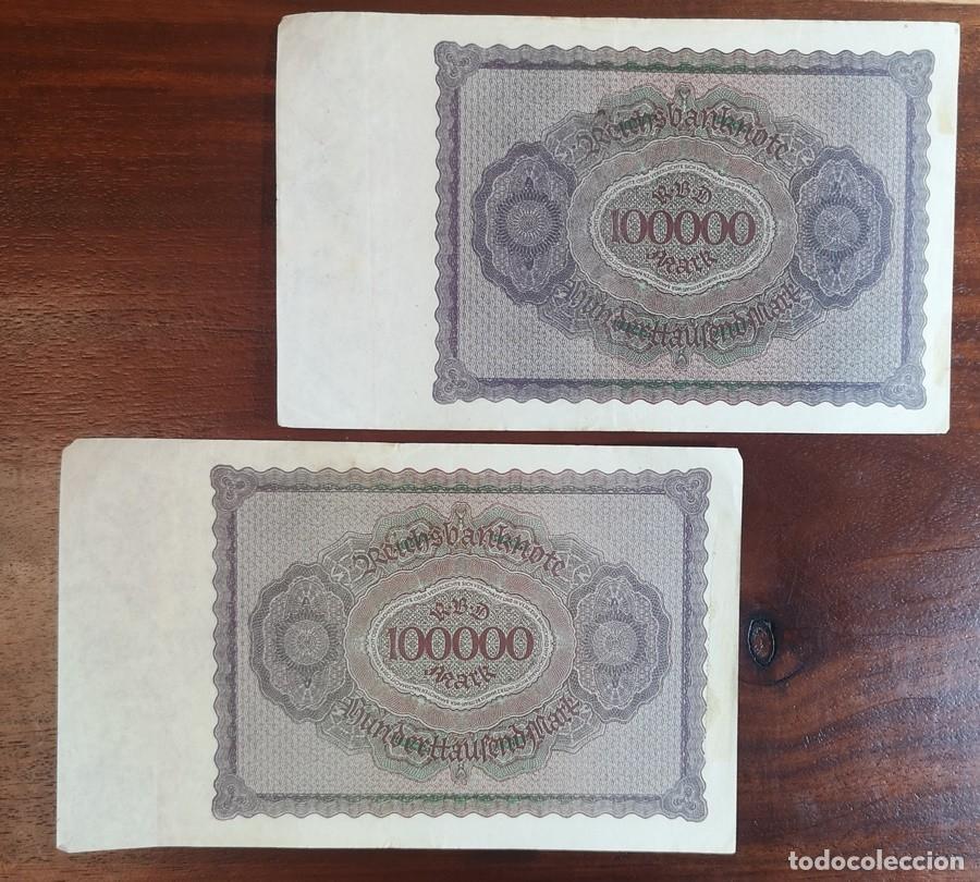 Billetes extranjeros: Dos Billetes de 100.000 Marcos del 1923 - Foto 3