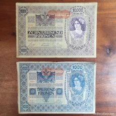 Billetes extranjeros: DOS BILLETES DEL IMPERIO AUSTROHÚNGARO