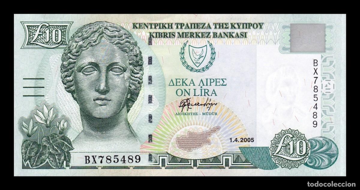Billetes extranjeros: Chipre 10 Libras 2005 Pick 62e Sc Unc - Foto 1