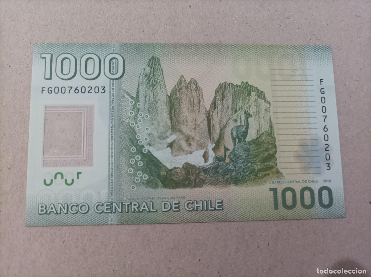Billetes extranjeros: Billete de Chile de 1000 pesos, a&ntilde;o 2010, UNC - Foto 1