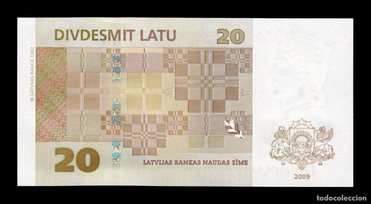 Billetes extranjeros: Letonia 20 Latu 2009 Pick 55b Sc Unc - Foto 2