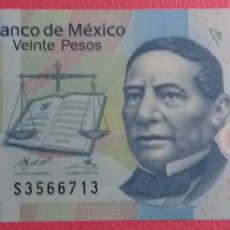 Billetes extranjeros: BILLETE DE 20 PESOS MEXICANOS. IMAGEN DE BENITO JUÁREZ