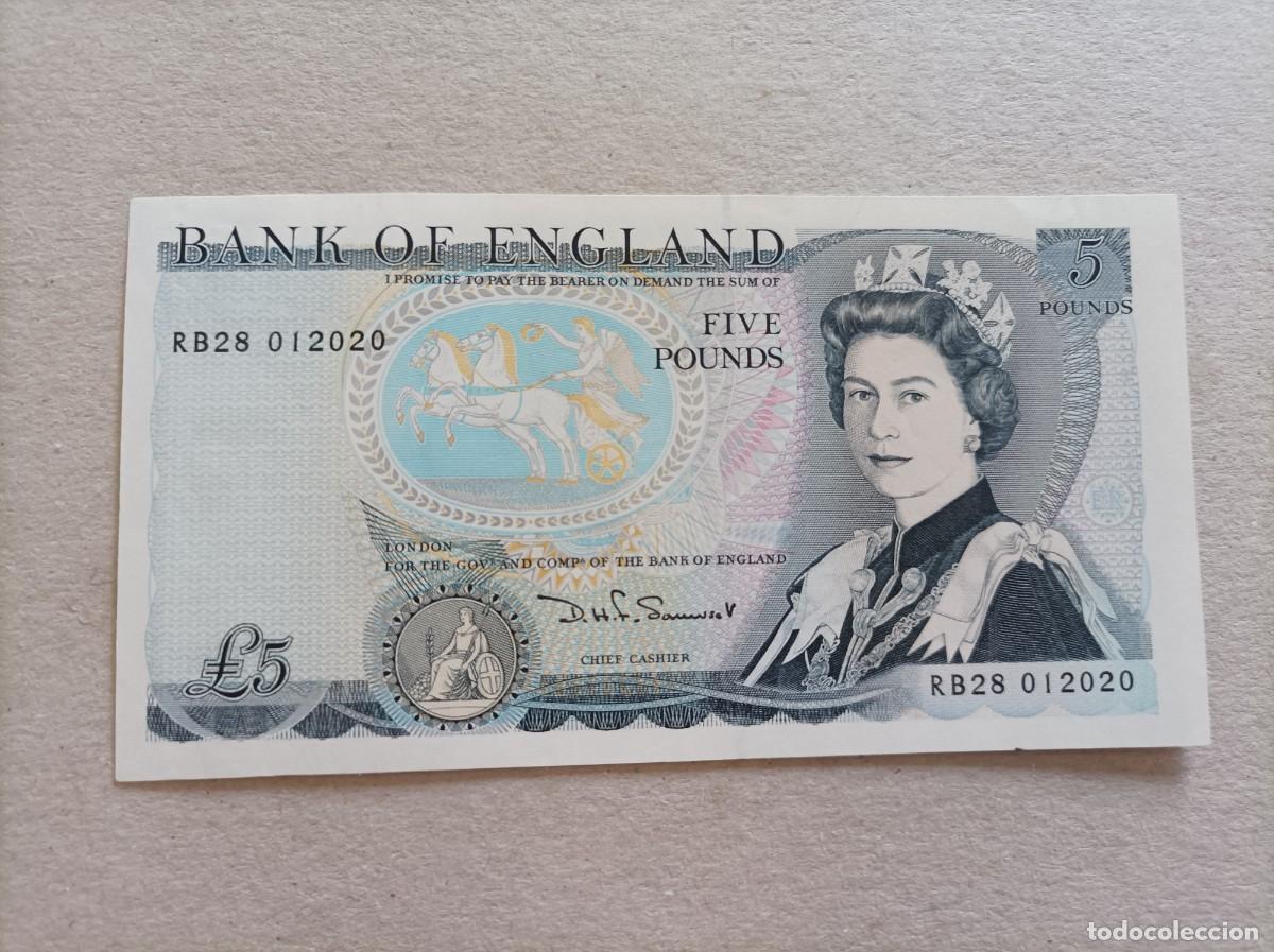Billetes extranjeros: Billete de Inglaterra de 5 libras, a&ntilde;o 1987, UNC - Foto 1