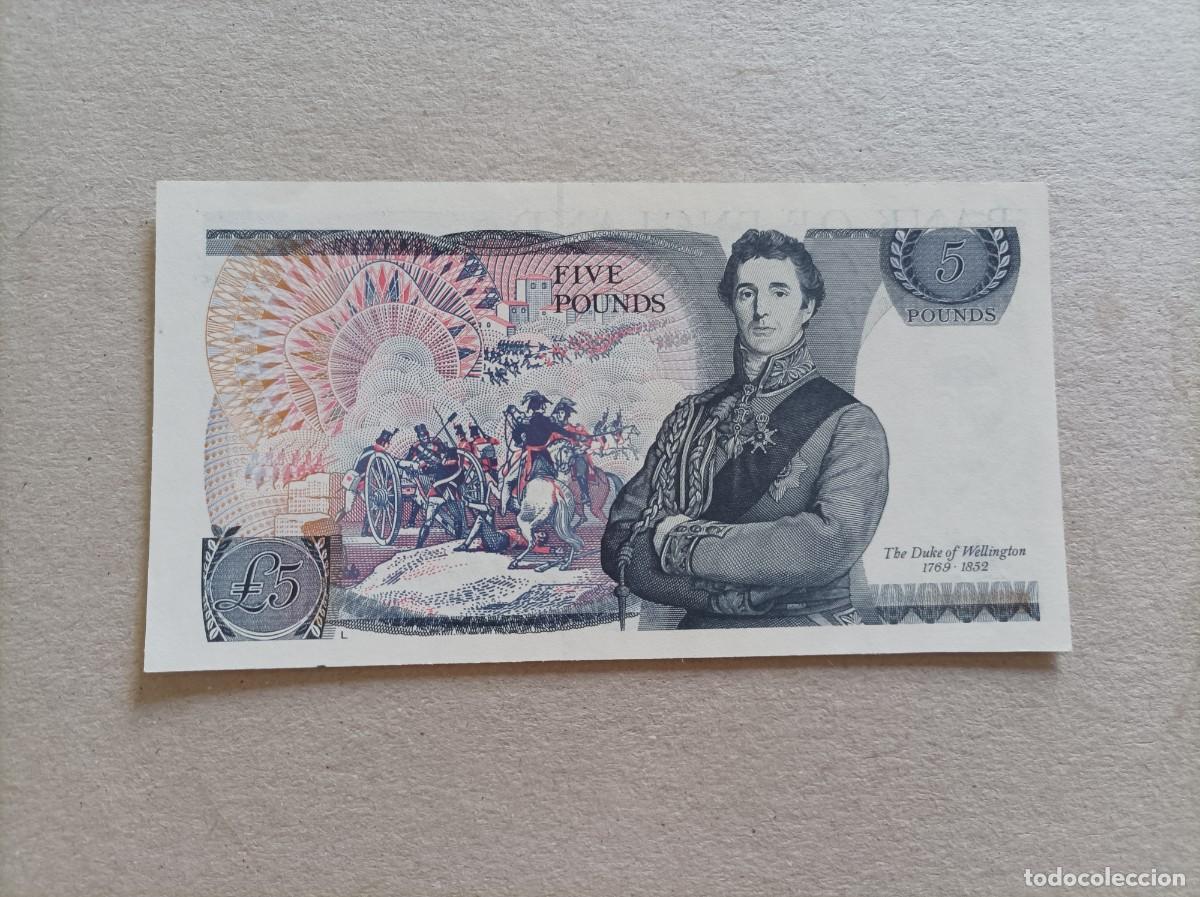 Billetes extranjeros: Billete de Inglaterra de 5 libras, a&ntilde;o 1987, UNC - Foto 2