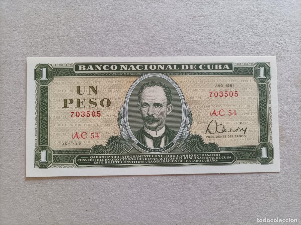 Billetes extranjeros: Billete de Cuba de 1 Peso a&ntilde;o 1981, UNC - Foto 1