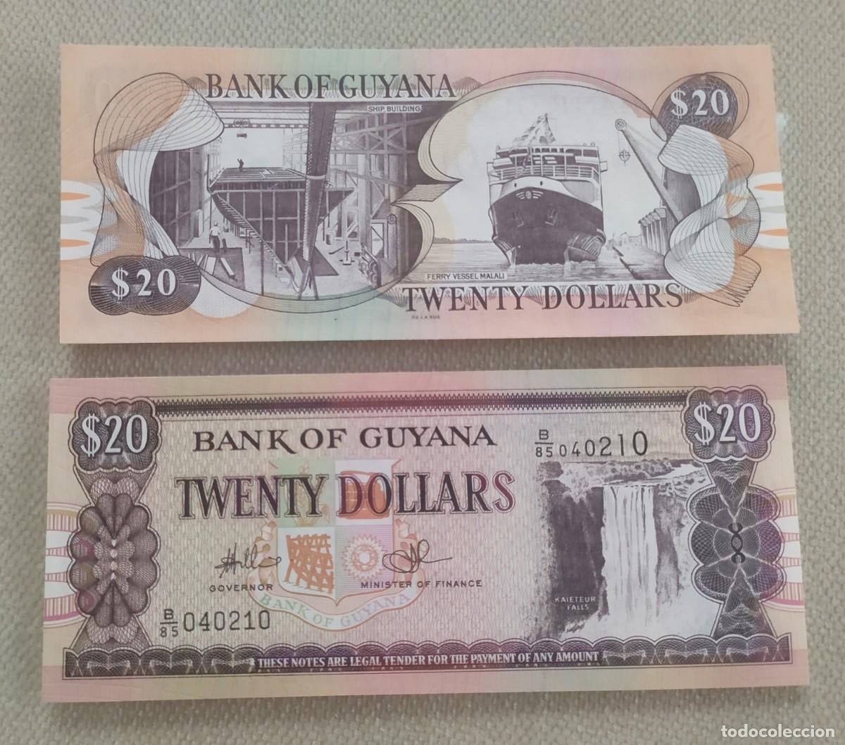 Billetes extranjeros: GUYANA 20 DOLLARS. SC.UNC. pk. 30 - Foto 1
