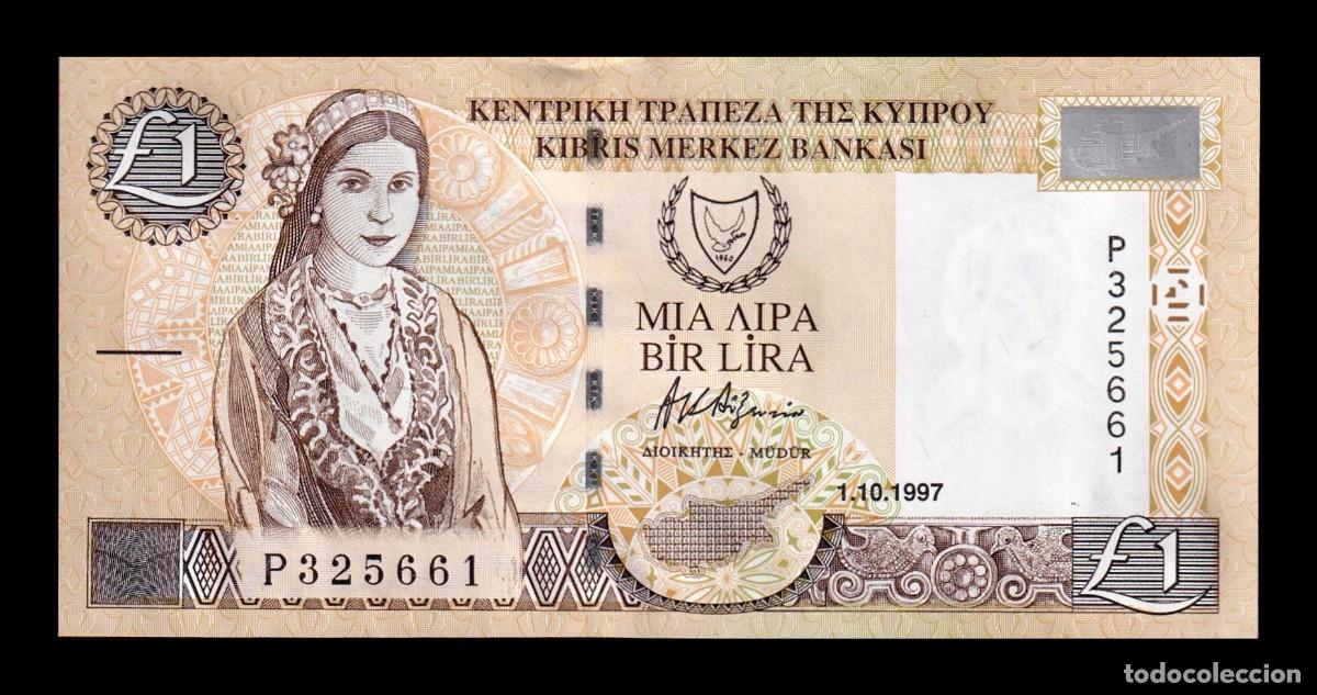 Billetes extranjeros: Chipre 1 Libra 1997 Pick 60a Sc Unc - Foto 1