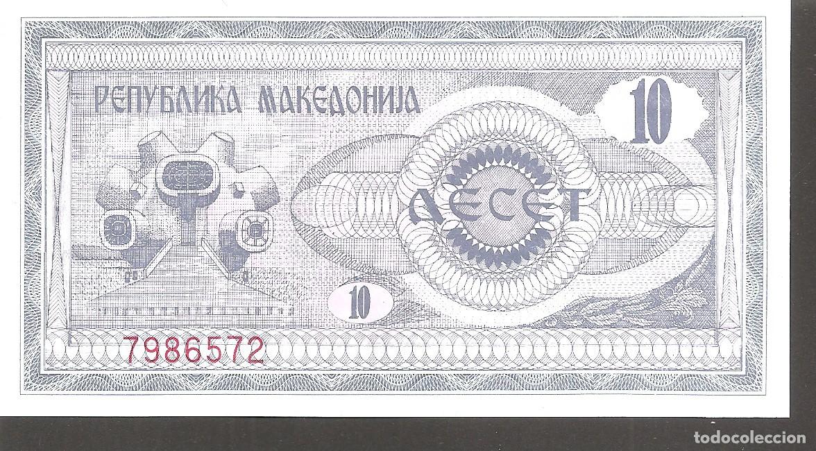 Billetes extranjeros: MACEDONIA 10 DINARA 1992 SC/UNC - Foto 1