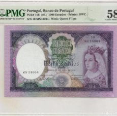 Billetes extranjeros: PORTUGAL. 1000 ESCUDOS 1961. PICK 166. PMG 58.