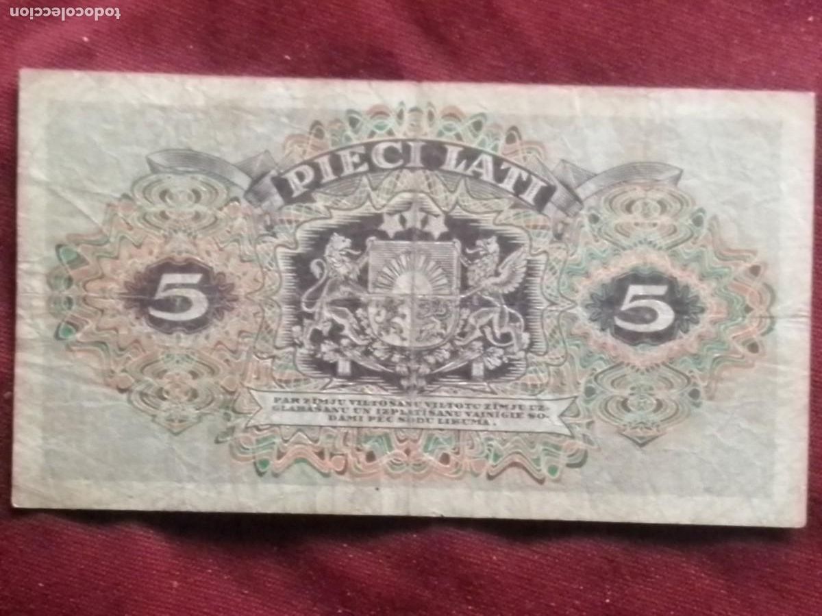 Billetes extranjeros: Letonia. Latvia. 5 lati de 1940 - Foto 3