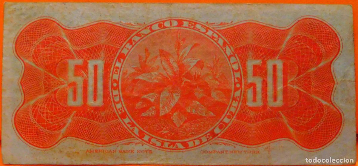 Billetes extranjeros: CUBA, 50 CENTAVOS, 1896. - Foto 2