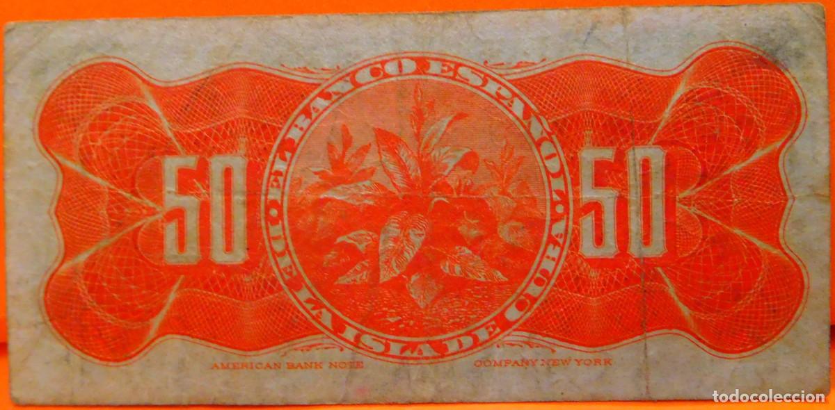 Billetes extranjeros: CUBA, 50 CENTAVOS, 1896. - Foto 2