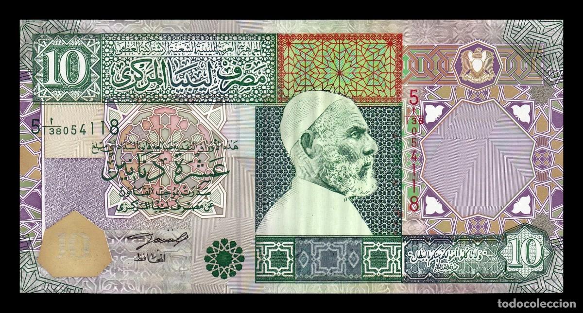 Billetes extranjeros: Libia 10 Dinars 2002 Pick 66 Serie 5 Sc Unc