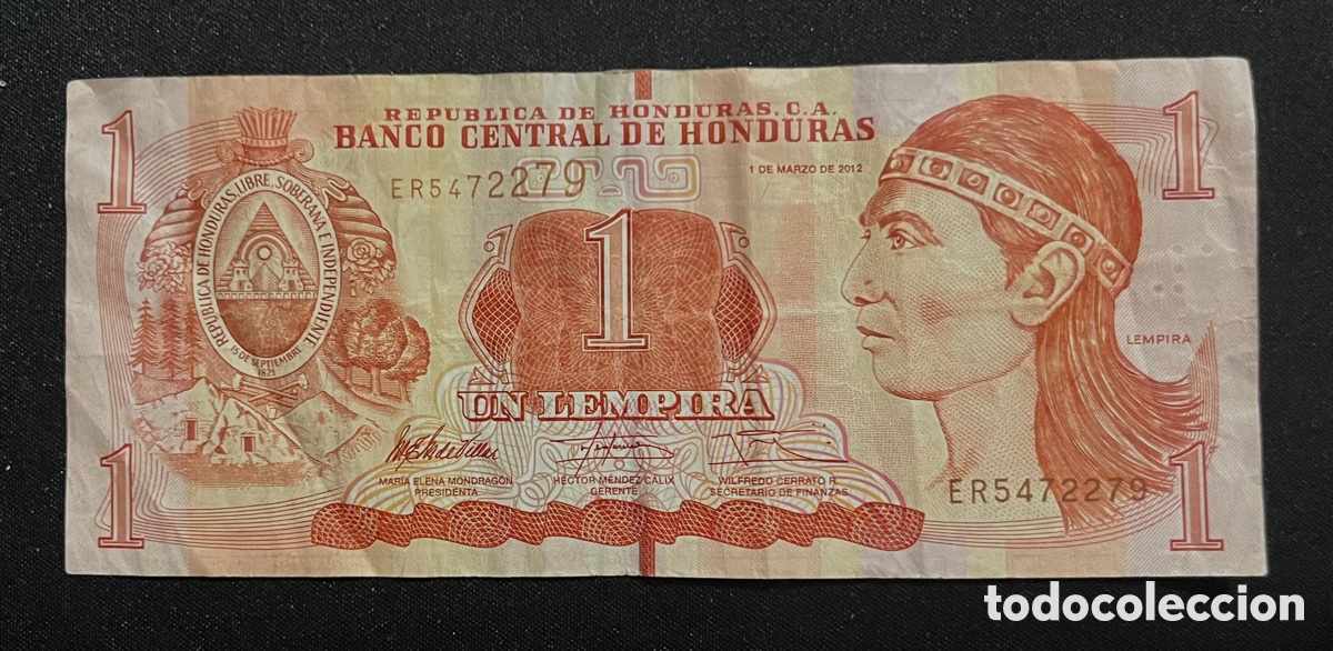 Billetes extranjeros: BILLETE 1 LEMPIRA - HONDURAS - 2012 - Foto 1