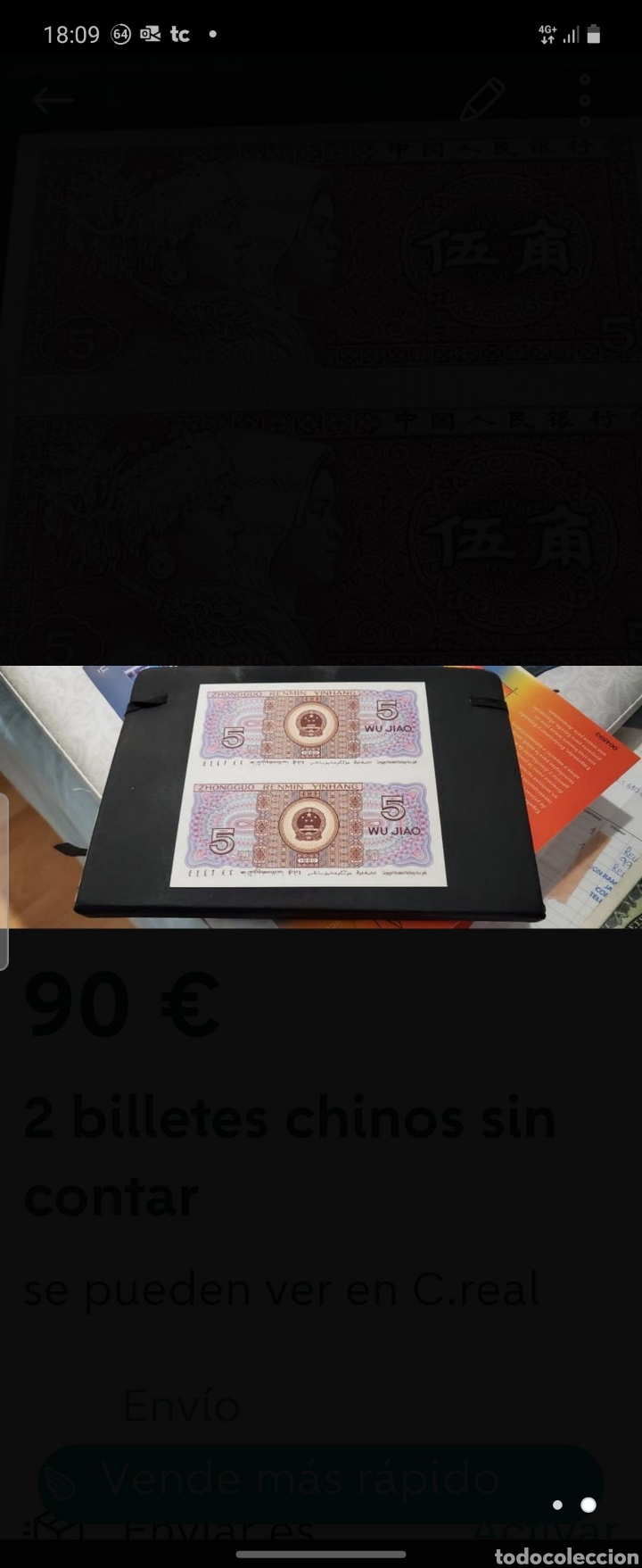 Billetes extranjeros: China, 2 billetes sin cortar - Foto 2