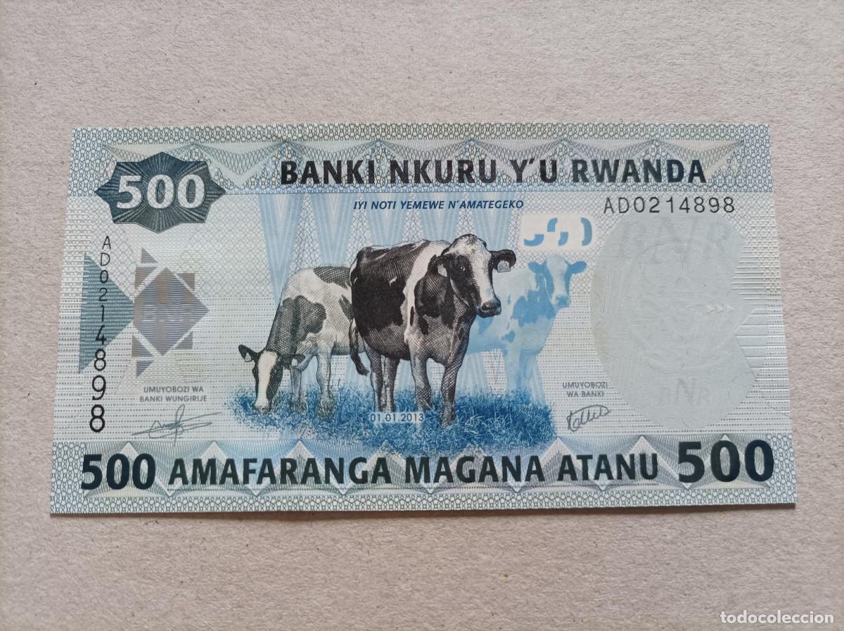 Billetes extranjeros: Billete de Rwanda de 500 francos, a&ntilde;o 2013, UNC - Foto 1
