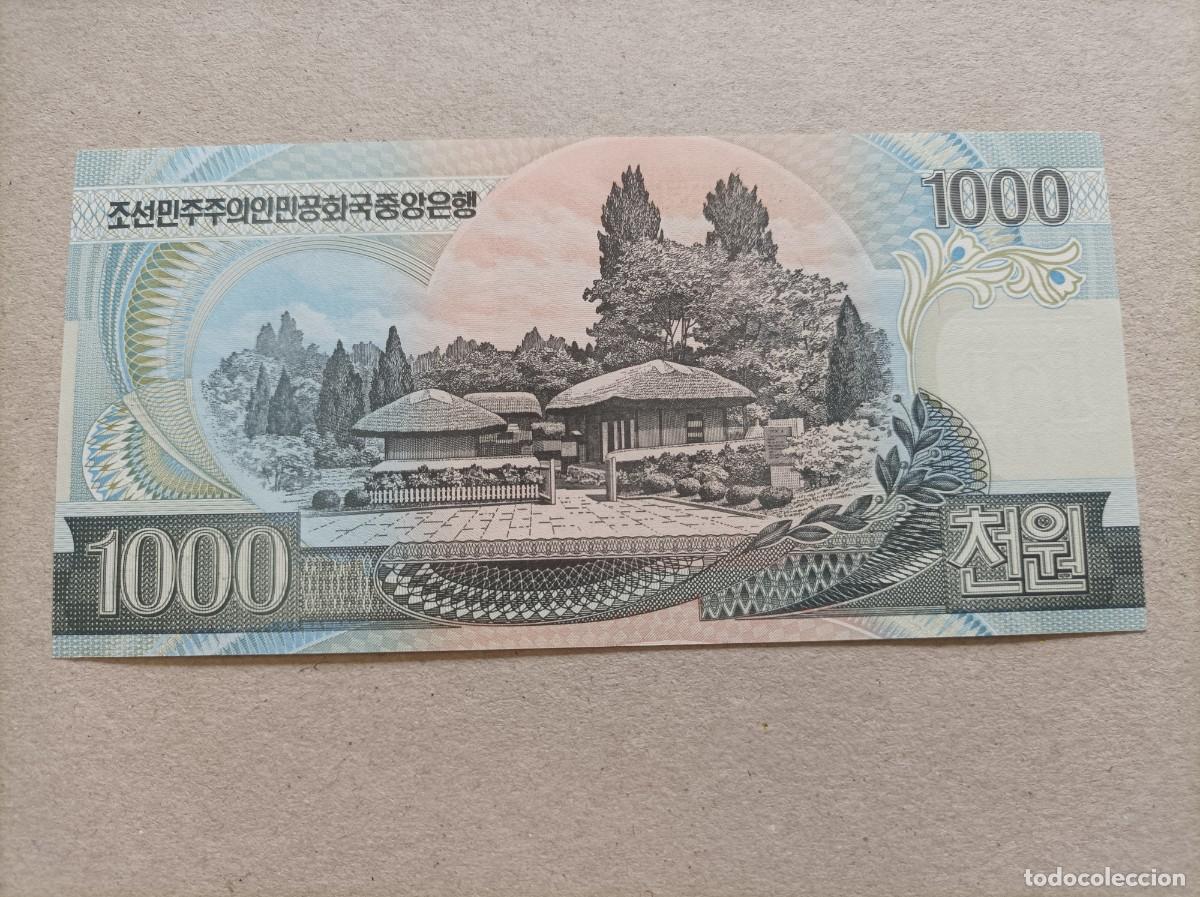 Billetes extranjeros: Billete de Corea del norte de 1000 won, a&ntilde;o 2006, UNC - Foto 2