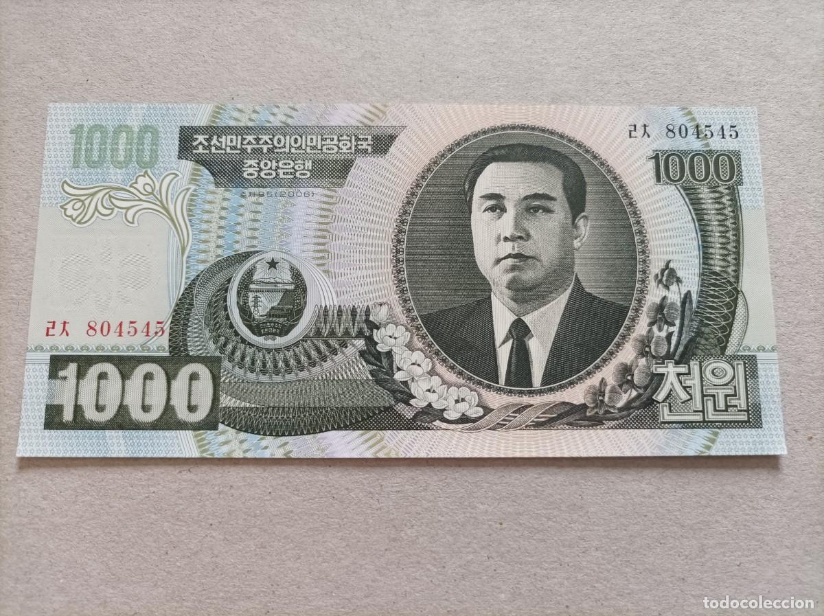 Billetes extranjeros: Billete de Corea del norte de 1000 won, a&ntilde;o 2006, UNC - Foto 2