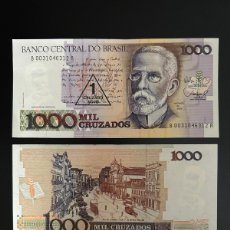 Billetes extranjeros: BILLETE DE BRASIL 1000 CRUZADOS / 1 CRUZADO NUEVO DEL 1989 S/C