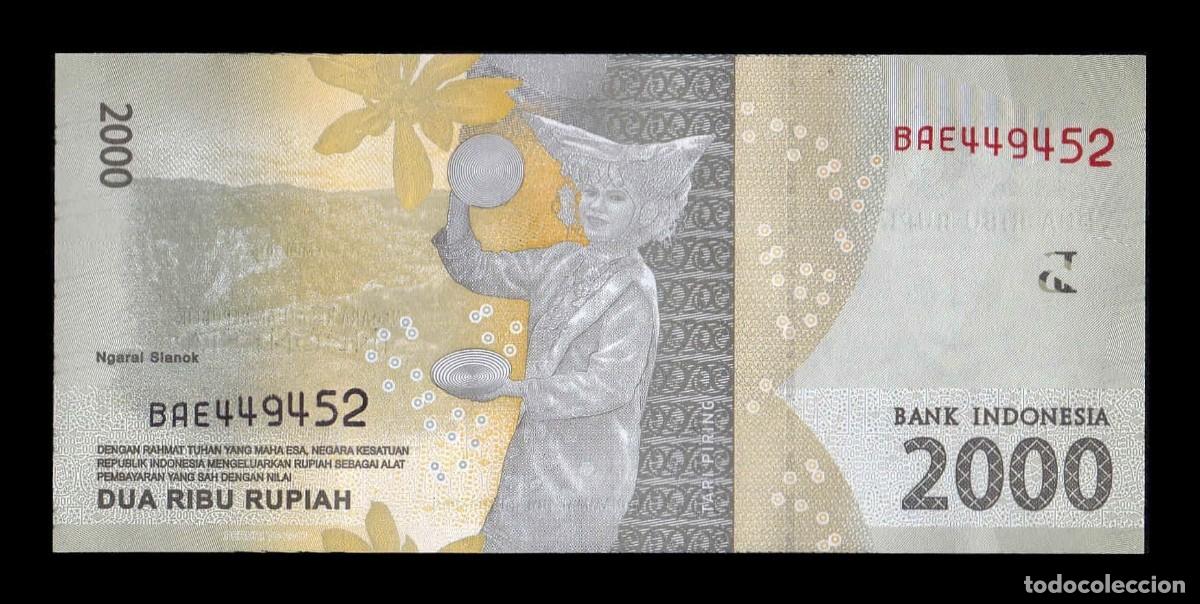 Billetes extranjeros: Indonesia 2000 Rupiah 2016 Pick 155a Sc Unc - Foto 2