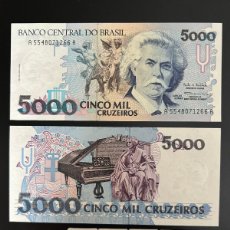 Billetes extranjeros: BILLETE DE BRASIL DE 5000 CRUZEIROS DEL AÑO 1992 S/C