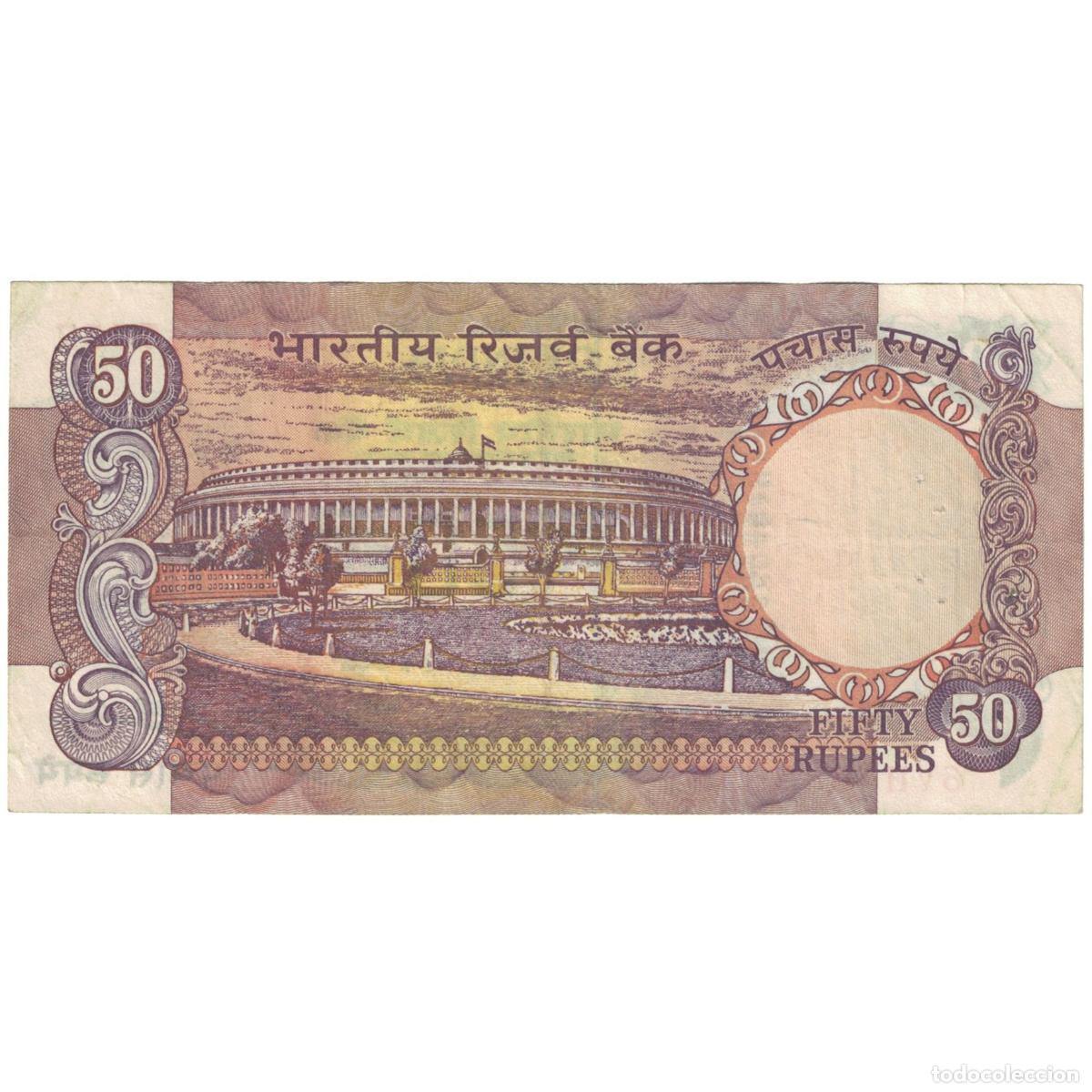 Billetes extranjeros: [#194574] Billete, 50 Rupees, India, KM:84c, MBC+ - Foto 2