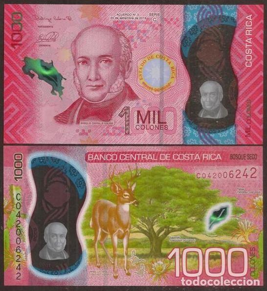 Billetes extranjeros: COSTA RICA. Bonito 1000 pesos 20.09. 2019. S/C. Polimero, fauna.
