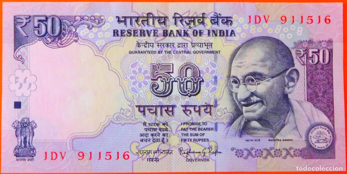 Billetes extranjeros: INDIA, 50 RUPIAS, 2015. - Foto 1