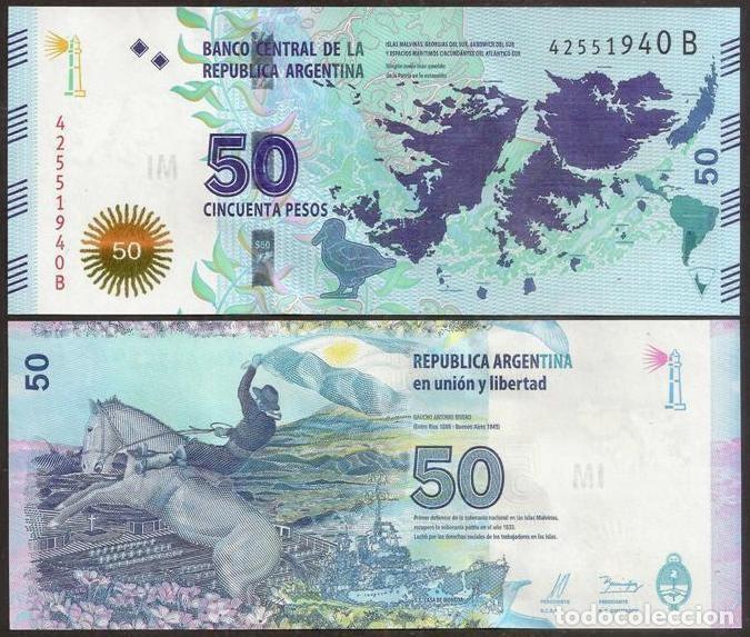 Billetes extranjeros: ARGENTINA. Conmemorativo Guerra Malvinas 50 pesos (2015). Pick 362. S/C.