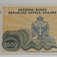 Billetes extranjeros: SERBIA - 1000 DINARA 1994 - N # 220812 .