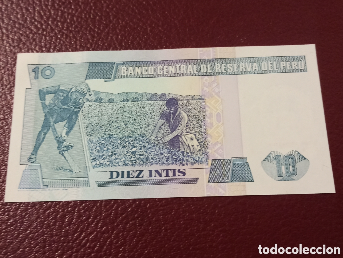 Billetes extranjeros: Billete PER&Uacute; 10 INTIS 26 DE JUNIO DE 1987 - Foto 2