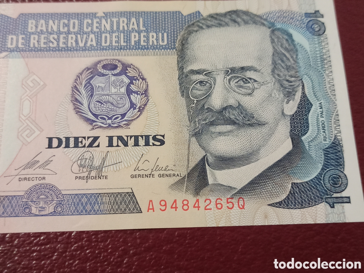 Billetes extranjeros: Billete PER&Uacute; 10 INTIS 26 DE JUNIO DE 1987 - Foto 3